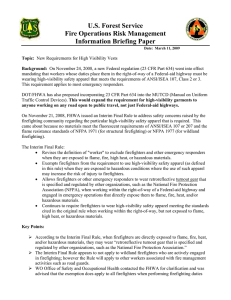 U.S. Forest Service Fire Operations Risk Management Information Briefing Paper