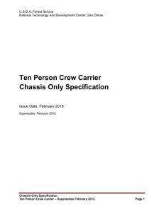 Ten Person Crew Carrier Chassis Only Specification  Issue Date: February 2016