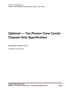 Optional — Ten Person Crew Carrier Chassis Only Specification