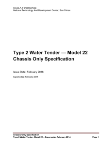 Type 2 Water Tender — Model 22 Chassis Only Specification