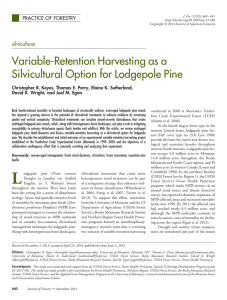 Variable-Retention Harvesting as a Silvicultural Option for Lodgepole Pine silviculture