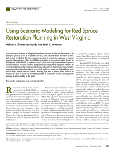 Using Scenario Modeling for Red Spruce Restoration Planning in West Virginia silviculture