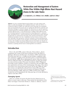 Restoration and Management of Eastern Zones in the Lake States