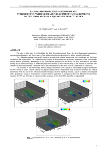 BACKWARD PROJECTION ALGORITHM AND STEREOSCOPIC PARTICLE IMAGE VELOCIMETRY MEASUREMENTS