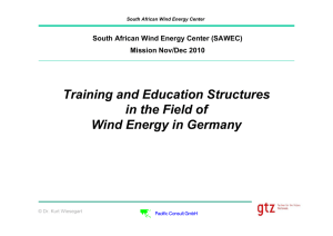 Training and Education Structures in the Field of Wind Energy in Germany