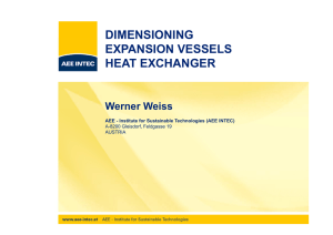 DIMENSIONING EXPANSION VESSELS HEAT EXCHANGER Werner Weiss
