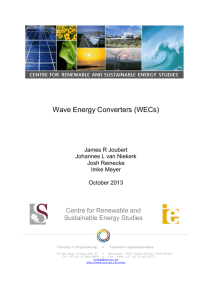 Wave Energy Converters (WECs) Centre for Renewable and Sustainable Energy Studies