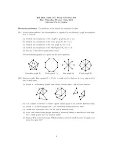 Fall 2015, Math 431: Week 5 Problem Set Introduction to Graphs