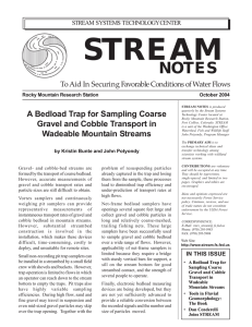 STREAM NOTES A Bedload Trap for Sampling Coarse Gravel and Cobble Transport in