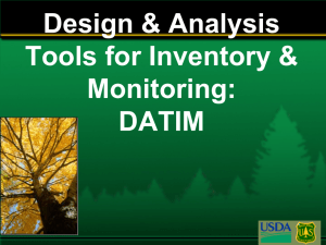 Design &amp; Analysis Tools for Inventory &amp; Monitoring: