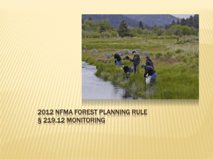 2012 NFMA FOREST PLANNING RULE § 219.12 MONITORING