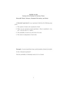 MATH 141-501 Section 8.3 &amp; Section 8.4 Lecture Notes