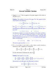 Several Variable Calculus