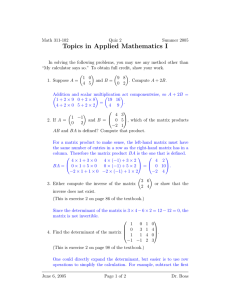 Topics in Applied Mathematics I