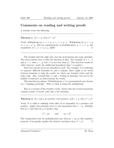 Comments on reading and writing proofs
