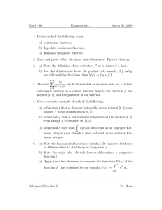 Math 409 Examination 2 March 30, 2000