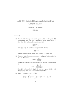 Math 222 - Selected Homework Solutions from Chapter 5.5, 5.6.