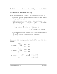 Exercise on differentiability