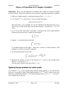 Theory of Functions of a Complex Variable I