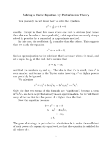 Solving a Cubic Equation by Perturbation Theory +
