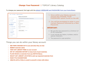 Change Your Password   | TOPCAT Library Catalog