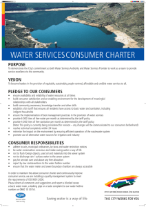 WATER SERVICESCONSUMER CHARTER PURPOSE
