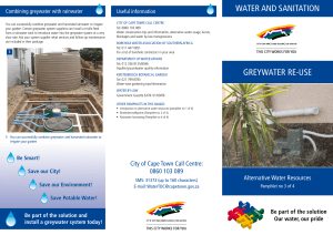 WATER AND SANITATION Useful information Combining greywater with rainwater
