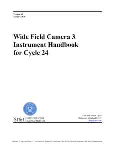 Wide Field Camera 3 Instrument Handbook for Cycle 24 3700 San Martin Drive