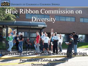Blue Ribbon Commission on Diversity University of Colorado at Colorado Springs