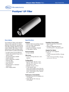 Posidyne UP Filter ® Ultrapure Water Filtration