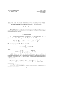 58 (2006), 19–29 DIRECT AND INVERSE THEOREMS FOR SZ ˆ ASZ-LUPAS TYPE