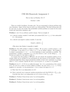 CSE 694 Homework Assignment 3 October 7, 2011