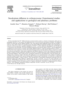 Neodymium diﬀusion in orthopyroxene: Experimental studies
