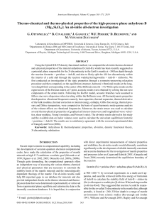 Thermo-chemical and thermo-physical properties of the high-pressure phase anhydrous B (Mg Si O
