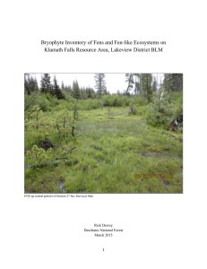 Bryophyte Inventory of Fens and Fen-like Ecosystems on