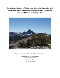 Rare Species Survey of Uninventoried Alpine/Subalpine and