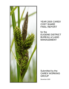 CAREX COST SHARE FINAL REPORT for the