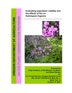 NATIVE PLANT CONSERVATION PROGRAM OREGON DEPARTMENT OF AGRICULTURE Evaluating population viability and