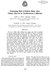 Estimating Risk of Debris Slides After Timber Harvest in Northwestern California