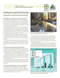 Sediment and Soil Erosion Kings River Experimental Watersheds