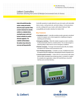 Liebert Mini-Mate2 User Manual - 1 & 1.5 Tons, 50 & 60Hz