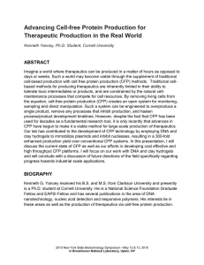 Advancing Cell-free Protein Production for Therapeutic Production in the Real World  ABSTRACT
