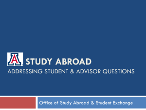 STUDY ABROAD ADDRESSING STUDENT &amp; ADVISOR QUESTIONS