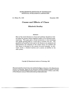 Causes  and  Effects  of Chaos Elizabeth  Bradley