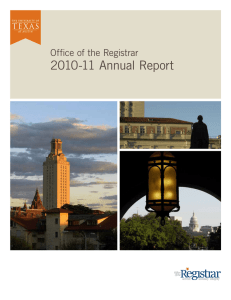 2010-11 Annual Report Office of the Registrar