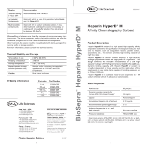 M Heparin HyperD Affinity Chromatography Sorbent ®