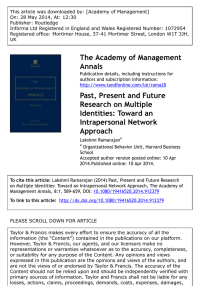This article was downloaded by: [Academy of Management] Publisher: Routledge