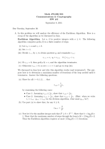 Math 470.200/501 Communications &amp; Cryptography HW #2 September 8, 2011