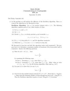 Math 470.502 Communications &amp; Cryptography HW #3 September 19, 2014