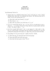 Math 627 Homework #3 October 13, 2014 Due Wednesday, October 22